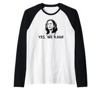 Sì Noi Kam! Eletta Il vicepresidente Kamala Harris Meme Maglia con Maniche Raglan