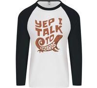 Sì Parlo Con I Lucertole Camaleonti Uomo L/S Maglietta Da Baseball