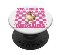 Sì, parlo con i polli allevamento di polli agricoltore pollo ragazza mamma PopSockets PopGrip Adesivo