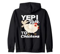 Sì, Parlo con i polli Divertente Agricoltore Signora Pazza Felpa con Cappuccio