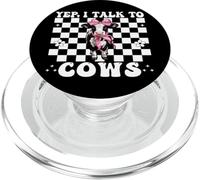Sì, parlo con le mucche Agricoltore di latte mucca allevamento lattiero-caseario ragazza mamma PopSockets PopGrip per MagSafe
