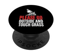 Si prega di andare fuori e toccare erba cultura Internet Gamer PopSockets PopGrip Adesivo