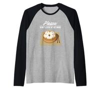 Si Prega di Non Guardare i Miei panini Cinese Bao Divertente Dim Sum panino Maglia con Maniche Raglan