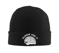 Si Prega di usarlo Il Tuo Cervello Cappello a Maglia Berretti Cappello Invernale Berretto di Colore Caldo Uomo Donna