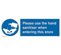 Si prega di utilizzare il disinfettante per le mani quando si entra in questo negozio Sign - 300x100mm - L31