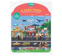 Sí Sabo Town: A Bilingual Reusable Sticker Play Set: Learn Spanish-English Language Skills with 30+ Reusable Stickers and 2 Fold-Out Play & Go Scenes: 8