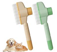 SI SEN 2 Pezzi Pettine Antipulci Autopulente per Animali Domestici, Pettine Antipulci per Cani e Gatti, Spazzola per la Toelettatura con Rilascio Facile dei Peli, per Cani e Gatti