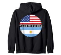 Sì, Sono Entrambi Bandiera Americana e Argentina Felpa con Cappuccio