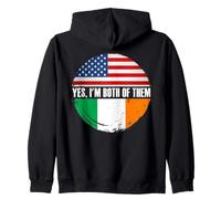 Sì, Sono Entrambi Bandiera Americana e Irlandese Felpa con Cappuccio