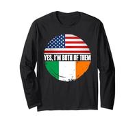 Sì, Sono Entrambi Bandiera Americana e Irlandese Maglia a Manica
