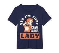 Sì, Sono Quella Pazzo Squirell Signora Divertente Scoiattolo Maglietta, Donna Plus-Size, Navy, 2X