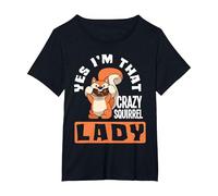 Sì, Sono Quella Pazzo Squirell Signora Divertente Scoiattolo Maglietta, Donna Plus-Size, Nero, 1X