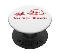 Sì, sto bene, niente preoccupazioni, teschio annegato, va tutto bene PopSockets PopGrip Adesivo