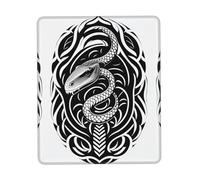 Si tratta di un tappetino per mouse con bordo in gomma ispessita multicolore a forma di serpente, 20 x 24 cm, per ufficio, gioco, studio e scrivania