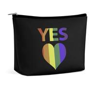 Sì Vota nel matrimonio per l'uguaglianza Gay Pride Borsa per il trucco Borsa cosmetica da viaggio portatile Grande borsa con cerniera Borsa organizer in pelle PU Borsa da toeletta, stile, 202403273