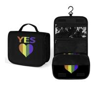 Sì Vota nel Matrimonio Uguale Gay Pride Borsa da Toilette da Viaggio Stampa Completa Borsa per Il Trucco Organizzatore Cosmetico Portatile con Gancio Borsa a Mano