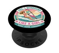 Sì, Windsurf come una ragazza voglio qualche lezione Scherzo sul windsurfista PopSockets PopGrip Adesivo
