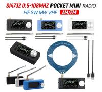 SI4732 0.5-108 mhz Radio portatile LSB USB AM FM Pocket Mini Radio 1.9 "Schermo IPS con antenna HF SW MW VHF ESP32 Ricevitore radio