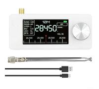 SI4732 Ricevitore radio portatile a banda completa, compatto per AM FM LSB USB HF SW VHF ricevitore radio multi-banda con antenna (asta bianca)