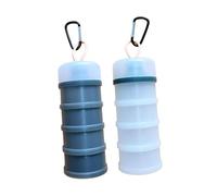 SiaBiced 2 Contenitori per La Conservazione di Proteine in Polvere con Moschettoni, Versatili Contenitori per Snack per Il Fitness E L'ufficio, Bianco Grigio