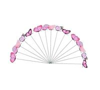 SiaBiced 24 Pezzi di da Giardino a Forma di Farfalla, Ornamenti Decorativi in PVC Resistenti per Patio, Vaso di Fiori, Bouquet, Casa, Rosa
