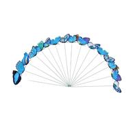 SiaBiced 24 Pezzi di da Giardino a Forma di Farfalla, Ornamenti Decorativi in PVC Resistenti per Patio, Vaso di Fiori, Bouquet, Casa, Blu