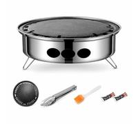 SiaBiced Barbecue Portatile a Carbone Pieghevole per Campeggio e Picnic, Gria Compatta per Esterni, Barbecue portatile con piastra e 30 carboncini