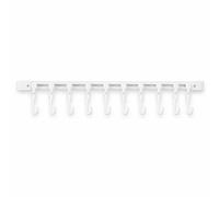 SiaBiced Barra Portaganci da Cucina in Plastica, Binario 40cm + 10 ganci | Materiale plastico, Barra multiuso, Spazio ristretto, Per organizzatori