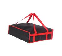 SiaBiced Borsa per Alimenti con Isolamento Termico in Tessuto Non Tessuto E Comode Maniglie per Il Trasporto, Ideale per Cibo Da Asporto, Nero Rosso, 50x50x15 Cm