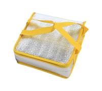 SiaBiced Borsa per pizza con isolamento, sacca per il trasporto di cibo, Giallo 27x27x10cm