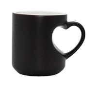 SiaBiced caffè Che Cambia Colore con Il Calore, Ideale per, con Manico, a Forma di Cuore, Nero