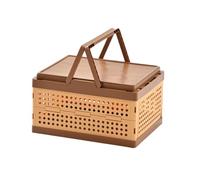 SiaBiced Cestino Pieghevole per La Conservazione Delle Verdure con Coperchio, Ideale per Organizzare Il Bagno, Le Gite Primaverili, Il Bucato Sporco O, Singolo strato 23 cm H