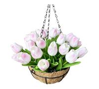 SiaBiced Cesto Sospeso Fiori Artificiali Pianta Finta Ornamentale Arrangiamento Floreale Resistente Senza Manutenzione Adatto per Regalo Decorazione