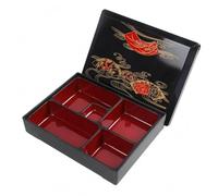 SiaBiced Contenitore Pasto Medio Bento Box Rettangolare Lunch Box Vassoio Coperchio Scomparti Plastica Dura Finitura Liscia 5 Scomparti Stile Giapponese Adatto