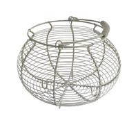 SiaBiced Contenitore per uova in filo metallico, cestino per raccogliere le uova, porta uova di per verdure, Bianco