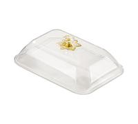 SiaBiced Copertura per Alimenti, Cupola per Alimenti con Manico, Supporto per Torta Rettangolare per Ciambelle, Formaggio, Dessert, S Clear