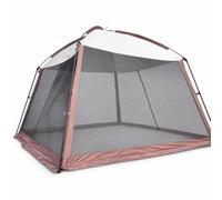 SiaBiced da Impermeabile per 5-8 Persone - Spaziosa e Resistente per Esterni, Caffè + Bianco/Grigio, Tenda da campeggio con zanzariera, 3.3x3.3x2.45m, Marrone