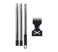 SiaBiced Diserbatrice Manuale con Manico Ergonomico Estendibile per Esterni Funzione Zappa Rastrello Rimuovi Erbacce Struttura Smontabile in Acciaio E Ferro Ad, Maniglia a 3 Sezioni