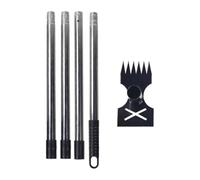 SiaBiced Diserbatrice Manuale con Manico Ergonomico Estendibile per Esterni Funzione Zappa Rastrello Rimuovi Erbacce Struttura Smontabile in Acciaio E Ferro Ad, Maniglia a 4 Sezioni