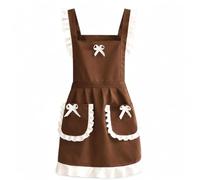 SiaBiced Grembiule da Cucina Principessa, tessuto poliestere resistente, include grembiule e oversleeve, per cucina, costume cameriera, per ragazza, Principessa-Marrone, style to 2, Marrone