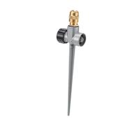 SiaBiced Irrigatore da Prato con Base a Picchetto, Ugello in Ottone Che Offre Un Getto Potente E Rotazione a 360 Gradi, Funzione di Regolazione del Flusso, ADA, Grigio Argento