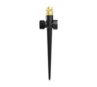 SiaBiced Irrigatore da Prato con Base a Picchetto, Ugello in Ottone Che Offre Un Getto Potente E Rotazione a 360 Gradi, Funzione di Regolazione del Flusso, ADA, Nero