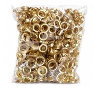 SiaBiced Kit per Tende da Sole, Manuale, Meccanismo a pressione, Accessori per tende, Decorazioni interne, Confezione in sacchetto da 10000 pezzi di occhielli in ferro dorato da 6 mm con guarnizioni