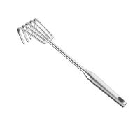 SiaBiced Rastrello Manuale Ergonomico in Acciaio Inox, Rastrello da Giardino, Diserbante, Attrezzo per Smuovere Il Terreno, Coltivatore Manuale per Piccoli Gia, 5 Denti con Manico Lungo