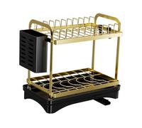 SiaBiced Scolapiatti, Portautensili, Pratico, Efficiente, Versatile Ed Elegante, Ideale per Il Piano di Lavoro Della Cucina, Oro