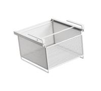 SiaBiced Scorrevole Salvaspazio per Armadio Sotto Ripiano Sospeso, Bianco, L