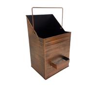 SiaBiced Secchio per Cenere con Coperchio, Secchio per Cenere Da, Contenitore per Cenere, Bacinella per Stufa, Robusta Struttura in Ferro, Resistente Al, Rame