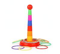 SiaBiced Set 6/12 Anelli di Lancio in a per Bambini 4-6 Anni, Gioco da Esterno e o, Toss con Torre Impilabile per Sviluppo Abilità, Bustina + 12 anelli (4 piccoli, 4 medi, 4 grandi)