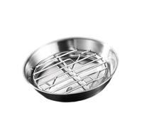 SiaBiced Set di Teglia Rotonda E Griglia per Forno, Leccarda per Raccogliere L'olio, per Arrostire, Friggere, Cuocere, Verdure E Pesce, 12 Cm