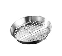 SiaBiced Set di Teglia Rotonda E Griglia per Forno, Leccarda per Raccogliere L'olio, per Arrostire, Friggere, Cuocere, Verdure E Pesce, 16 Cm